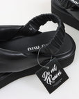 Miu Miu Leather Knot Platform Sandals Size 40