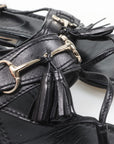 Gucci Leather Tassel Flat Sandals Size 37