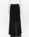 By Marlene Birger 'Lallah' Pleated Chiffon Maxi Skirt Size 38 | AU 10