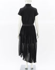 Sacai Pleated Poplin and Chiffon Midi Dress Size 2