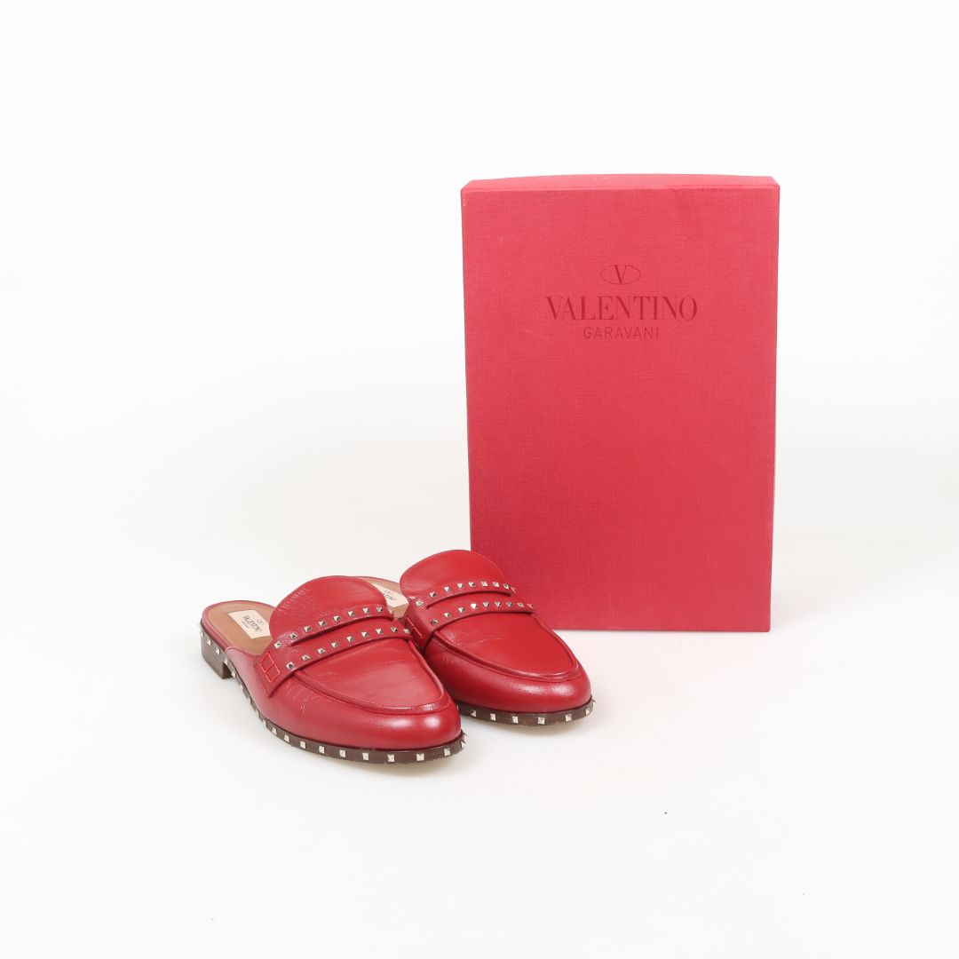 Valentino Rockstud Flat Mules Size 41