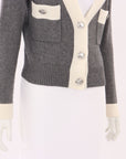 Claudie Pierlot Contrast Trim Wool Blend Cardigan Size 1