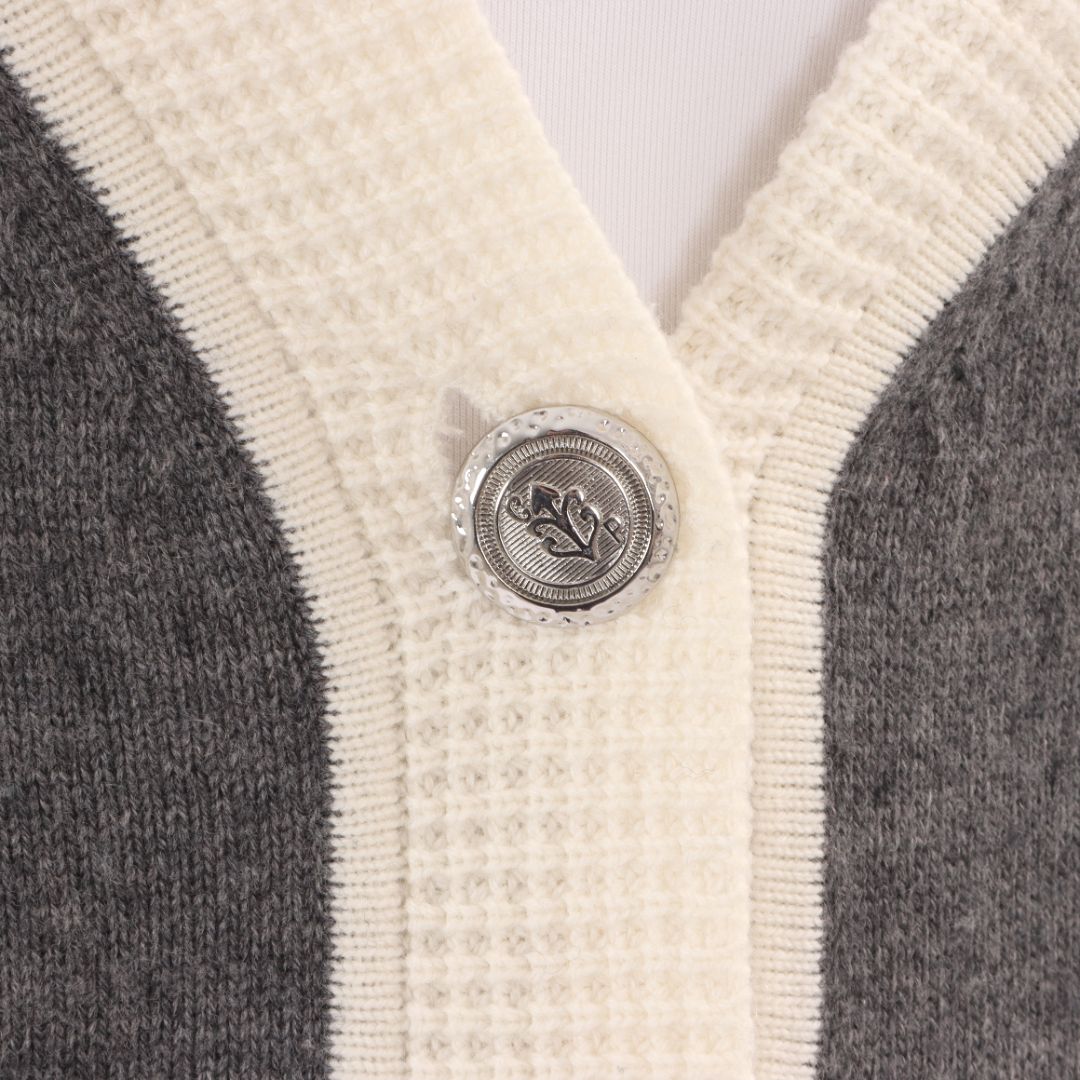 Claudie Pierlot Contrast Trim Wool Blend Cardigan Size 1