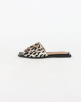 Ganni Leopard-Print Beaded Sandals Size 36
