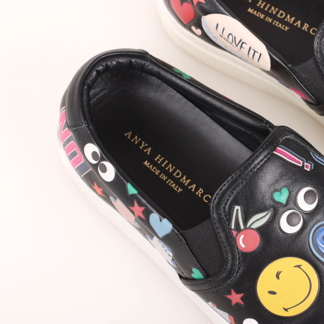 Anya Hindmarch Leather Slip On Sneakers 36