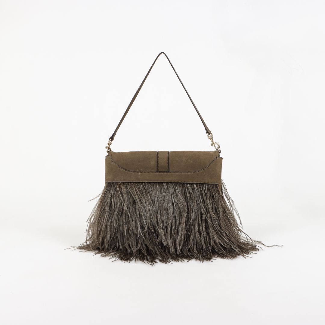 Givenchy Obsedia Suede Ostrich Bag