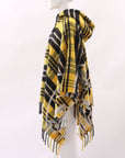 Christian Dior Plaid Fringe Hem Poncho One Size