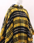 Christian Dior Plaid Fringe Hem Poncho One Size