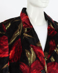 Dolce & Gabbana Velvet Rose Print Duster Coat Size IT 44 | AU 12