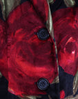 Dolce & Gabbana Velvet Rose Print Duster Coat Size IT 44 | AU 12