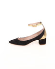 Chloe Suede & Gold Leather Pumps Size 37.5