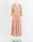 Maison Anje Floral Lurex Midi Dress Size Small