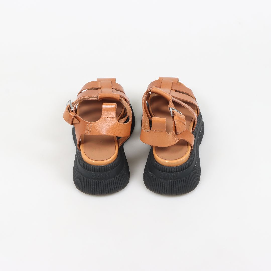Ganni Leather Platform Sandals Size 41