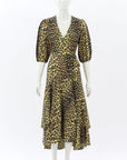 Ganni Leopard Wrap Dress Size 34 | AU 6
