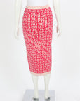 Elisabetta Franchi Monogram Knit Pencil Skirt Size 10