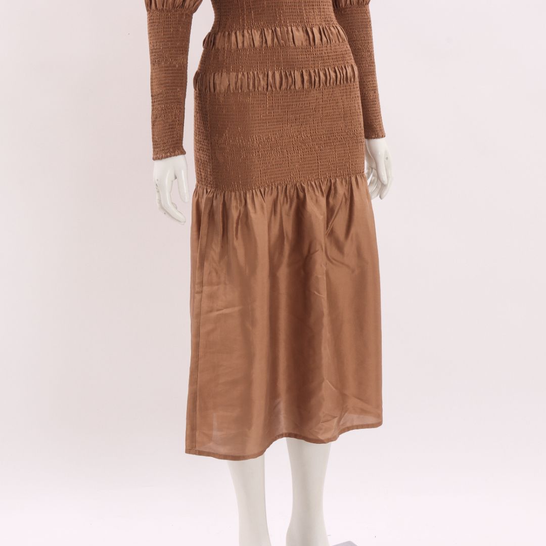Toteme Coripe Smocked Dress Extra Small