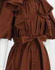 Aje Poised Frill Sleeve Midi Dress Size 6