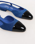 Chanel 2022/23 Patent and Calfskin Flat Slingbacks Size 35