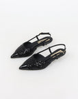 Chanel Sequin Slingback Kitten Heels Size 35