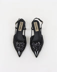 Chanel Sequin Slingback Kitten Heels Size 35