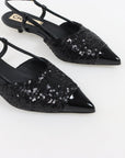 Chanel Sequin Slingback Kitten Heels Size 35