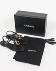 Chanel Tweed Interlocking CC Flat Sandals Size 38