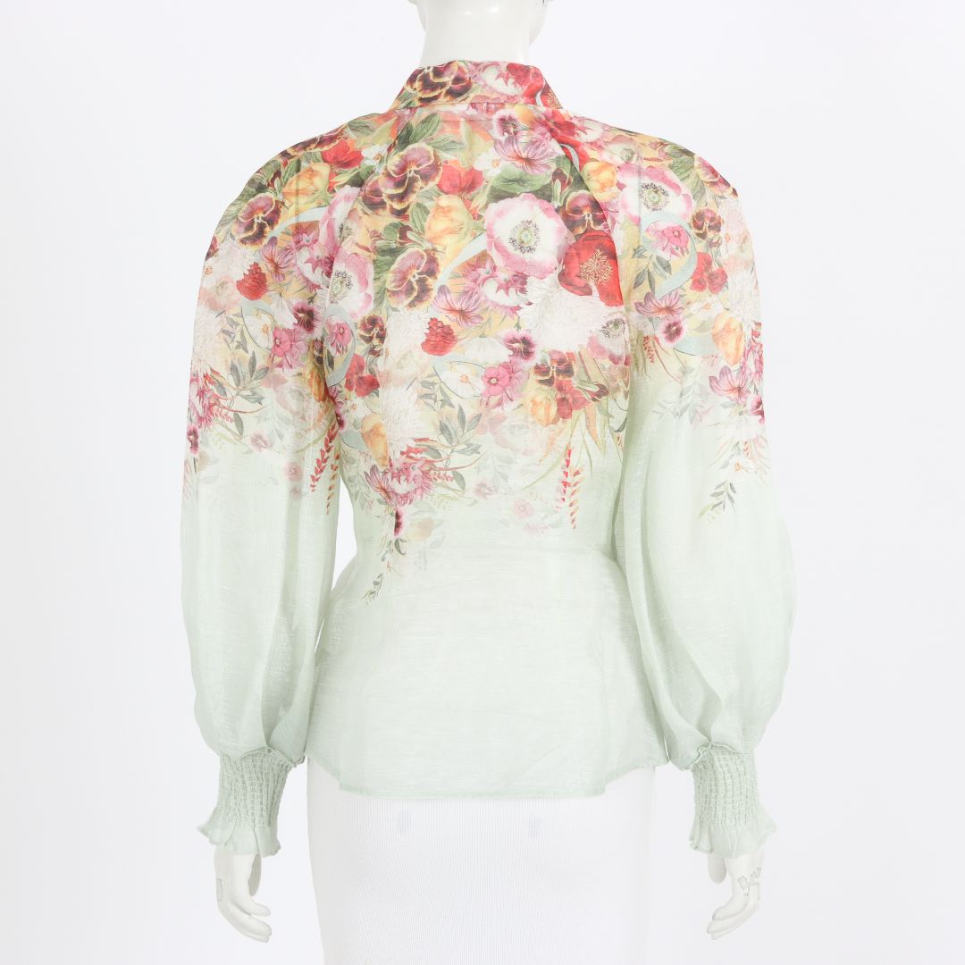 Zimmermann &#39;Wonderland&#39; Floral Print Blouse Size 1