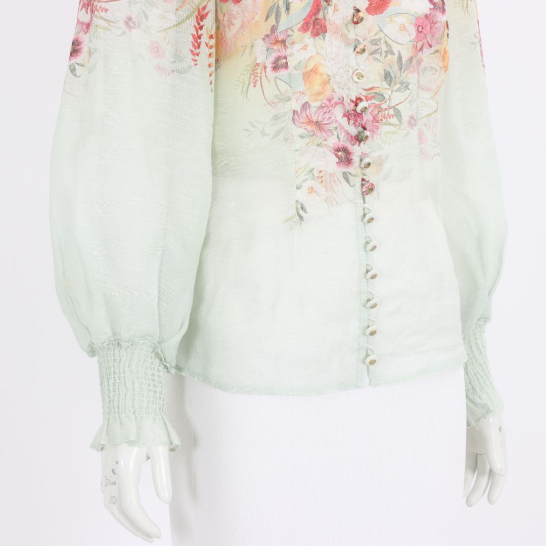 Zimmermann &#39;Wonderland&#39; Floral Print Blouse Size 1