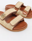 Gucci Double G Raffia Sandals Size 36