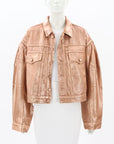 Ulla Johnson 'The Cosette' Denim Foiled Jacket Size XL