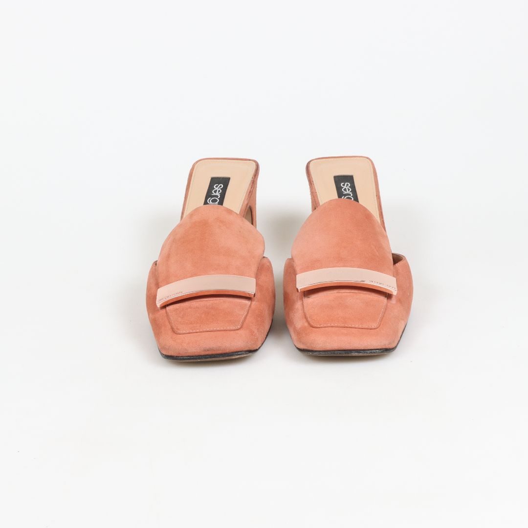 Sergio Rossi Suede Mules Size 39.5