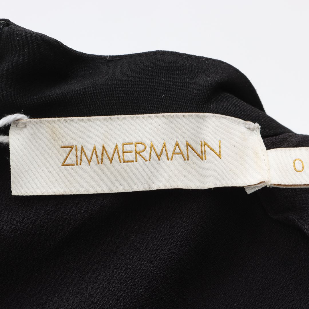 Zimmermann Silk Long Sleeve Top Buckle Detail Size 0
