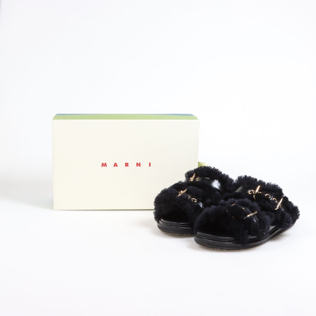 Marni Fussbett Fur Slides Size 40