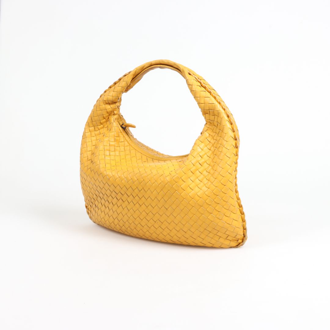 Bottega Veneta Leather Intrecciato Woven Hobo Bag Size Large