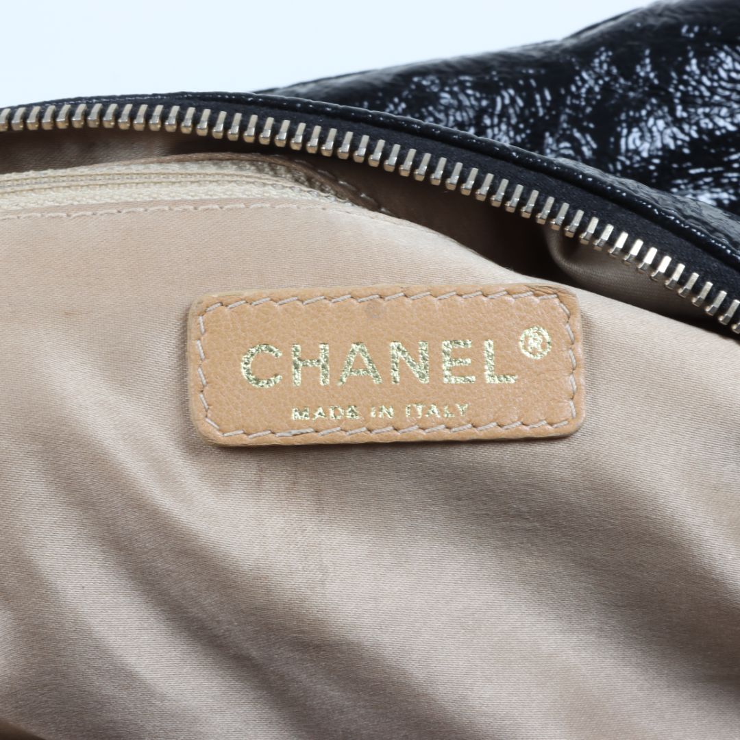 Chanel Vinyl Rock and Chain Bowler Bag Size Medium