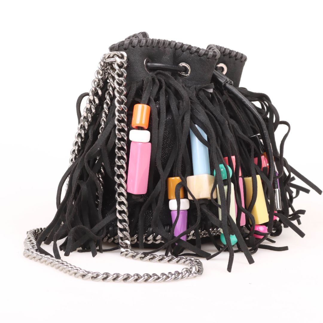 Stella McCartney Falabella Small Fringe Bead Bucket Bag