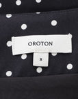 Oroton Silk Spot Belted Shirt and Mini Skirt Set Size 8