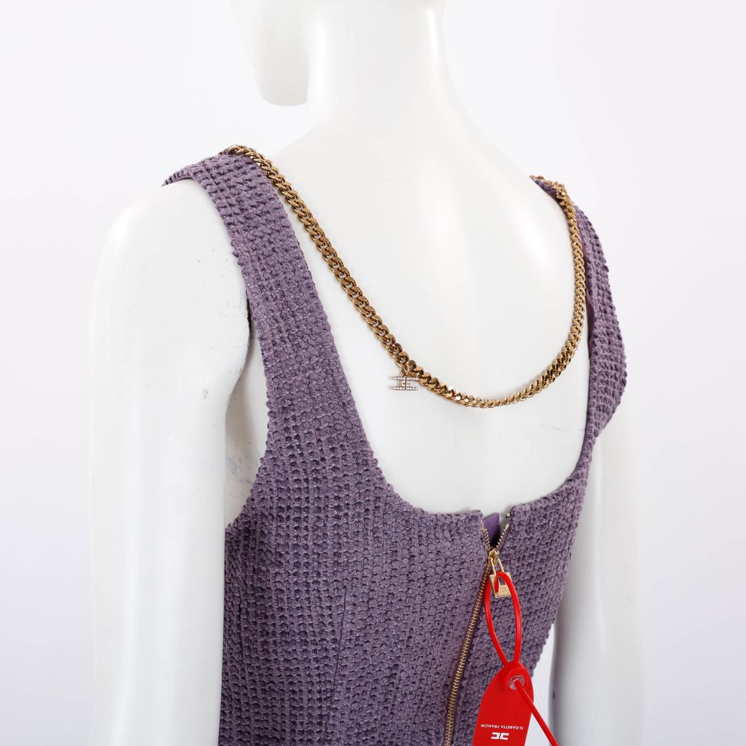 Elisabetta Franchi Tweed Chain Mini Dress Size IT 40 | AU 8