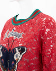 Gucci L'Aveugle Par Amour Graphic Lace Sweater Size M