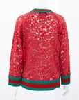 Gucci L'Aveugle Par Amour Graphic Lace Sweater Size M