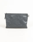 Balenciaga Leather Motorcross Classic Clip Clutch